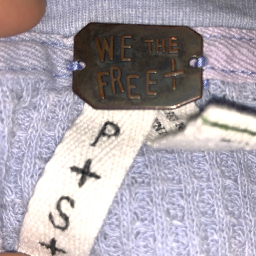 Free People Light Blue and Maroon Long Sleeve - Picture 2 of 2